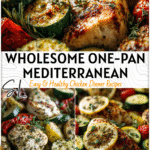 Mediterranean sheet pan chicken with zucchini styled simply as While Food Meals for a wholesome family dinner 2